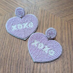 The Tiny Tassel Lavender XOXO Beaded Earring